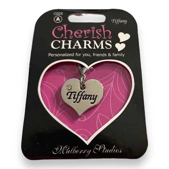 Cherish Charms TIFFANY Name Bracelet Charm NEW NWT Silver Tone Silvertone - Picture 1 of 3